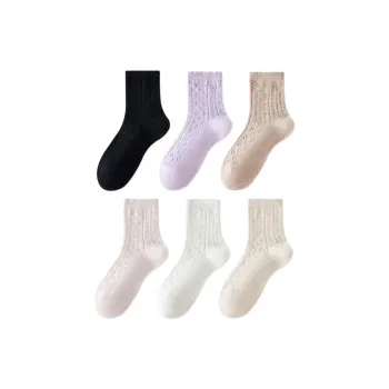 MIIOW Mid Calf Socks Women's 6 Pack Mixed Color