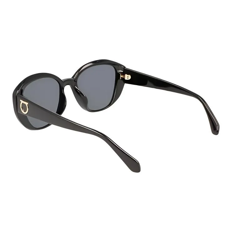 FERRAGAMO Plate Frame Cat Eye Sunglasses Women's Black-2