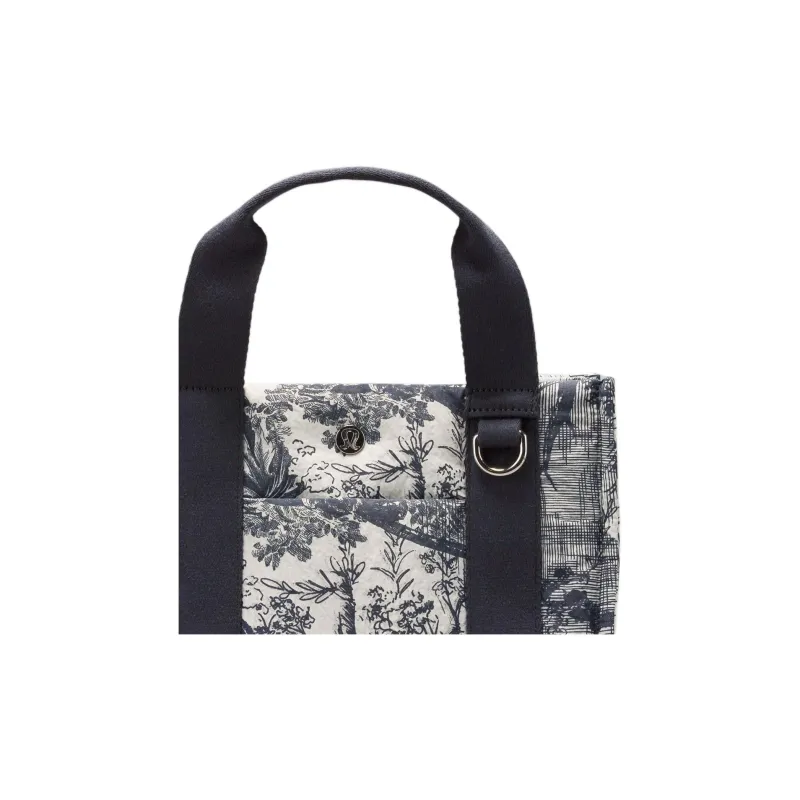 Lululemon Boxy Recycled Nylon Tote Bag Shopping Bag Handbag Mini Women's Marine Blue & Obsidian Color-2