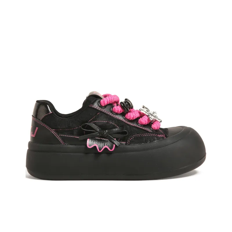 TTKJ Cushioning Height Increase With Slip Resistant Properties Low Top Skateboard Shoes Women's Sweetheart Rose Red-1