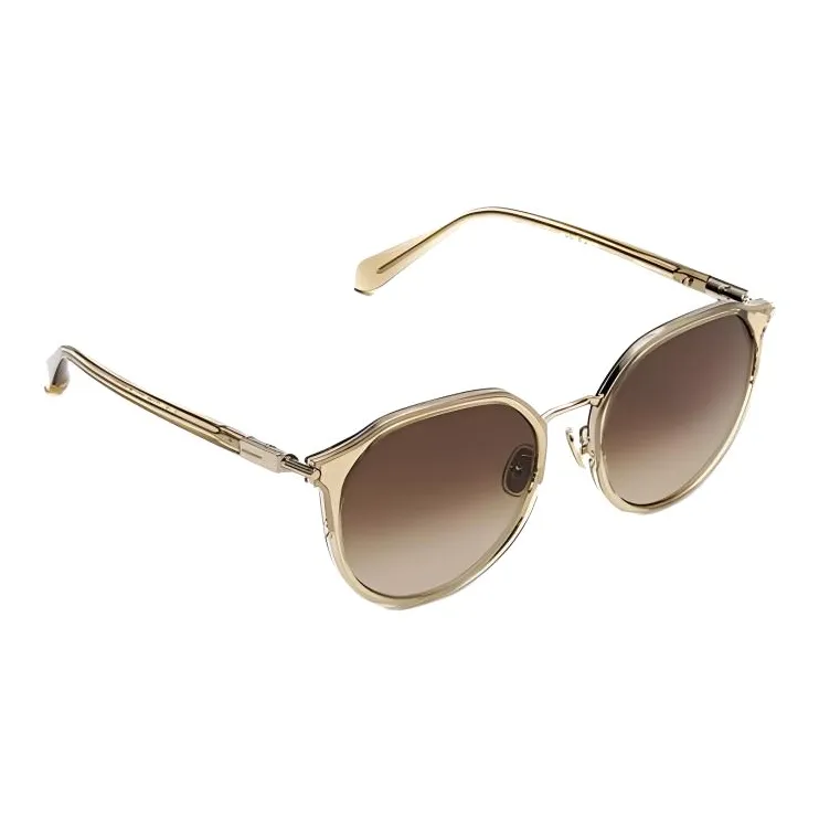 FERRAGAMO Plate Frame Irregular Shape Sunglasses Unisex Gold-1