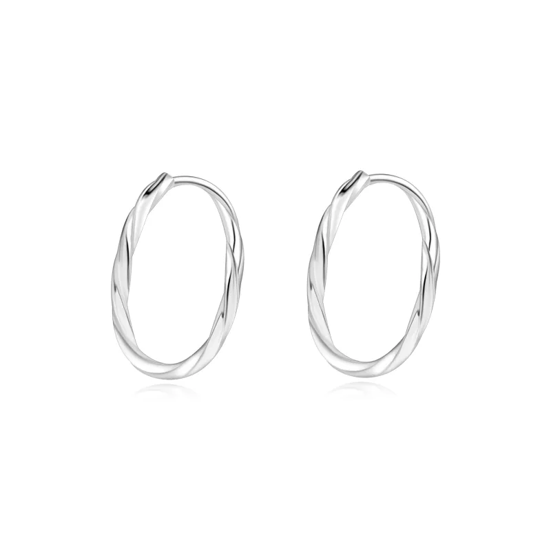 Lao Feng Xiang S999 Fine Silver Pair Of Stud Earrings Unisex-18