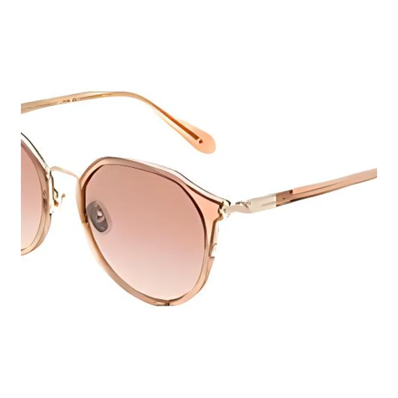 FERRAGAMO Plate Frame Irregular Shape Sunglasses Unisex Gold-2