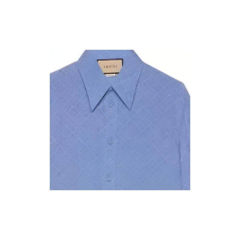 GUCCI X Harry Styles Co branded FW22 Shirt Men's Blue-4