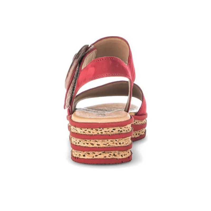 Gabor Fashion Strap Sandals 4.5cm Women's Red-4
