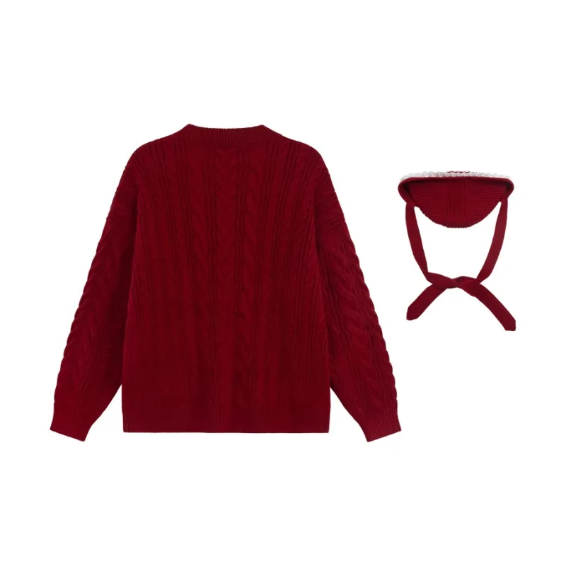 UNIFREE Knitwear Women's Vintage Red-1
