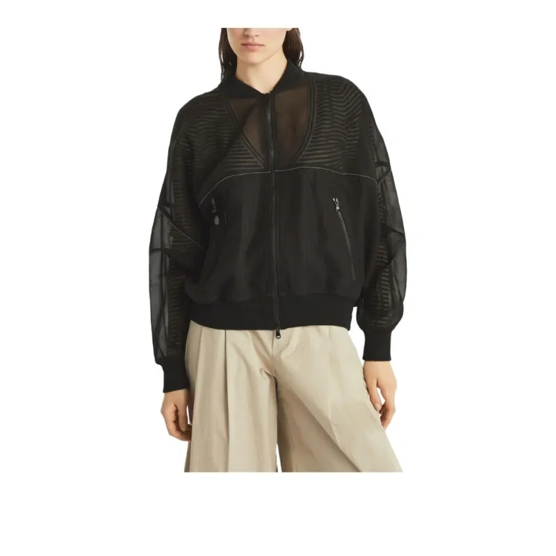 Brunello Cucinelli Shiny Trim Organza Bomber Jacket-1