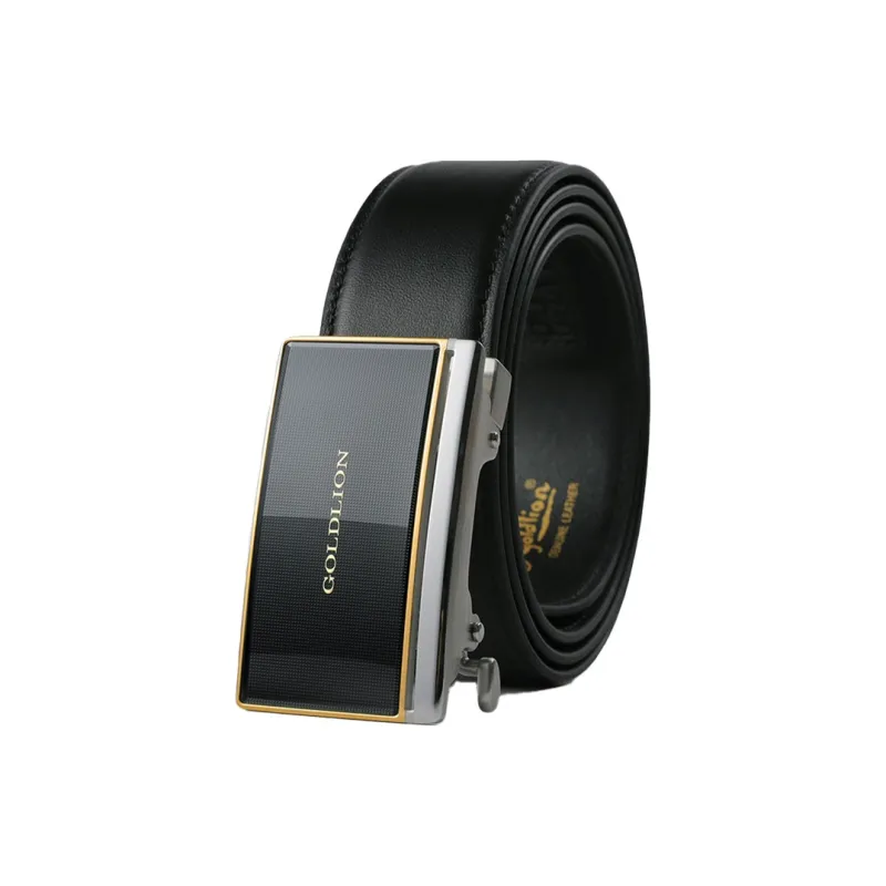 GOLDLION Top Grain Cow Leather Belts Men's Width 3.5cm-4