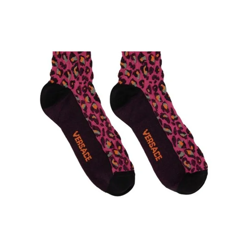 VERSACE Mid Calf Socks Men's Pink-3