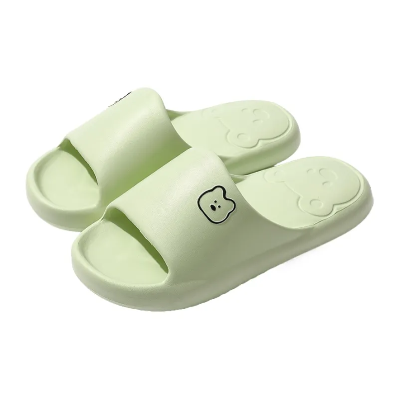 Foot Recreation Summer Bear Home Indoor Bathing Slip Resistant Couple Squashy And Bouncy Feeling Slippers, Unisex-15