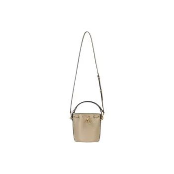 TORY BURCH T Monogram Leather Bucket Bag, Shoulder Bag, Crossbody Bag, Handbag Mini Women's Clay Gray
