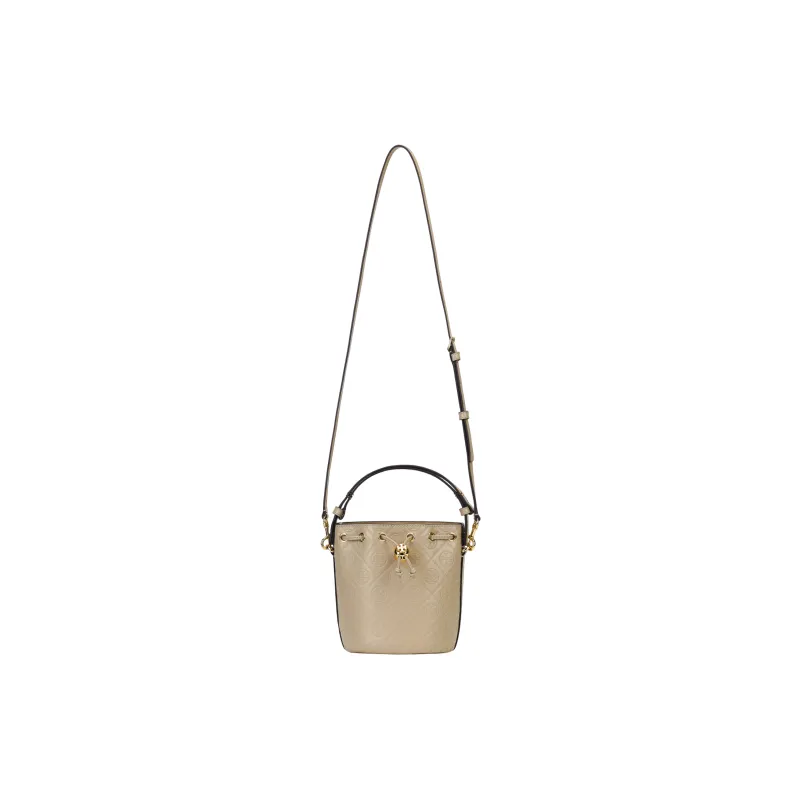 TORY BURCH T Monogram Leather Bucket Bag, Shoulder Bag, Crossbody Bag, Handbag Mini Women's Clay Gray-0