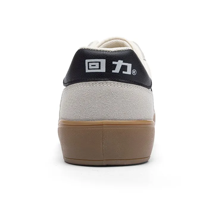 Warrior Anti Slip And Wear Resistant Lightweight Low Top Skateboard Shoes Men's Gray Beige Black-3