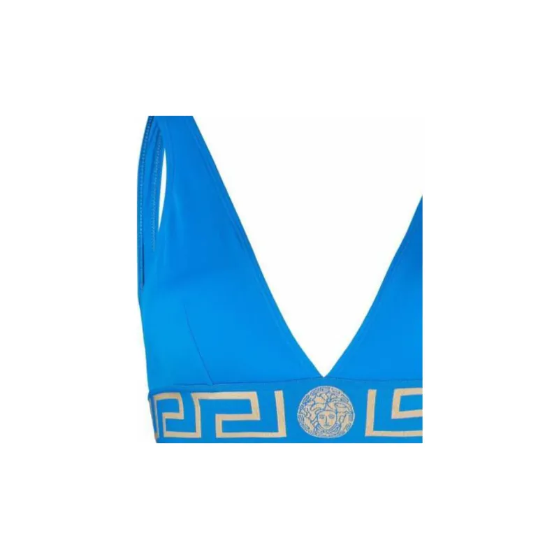 VERSACE Greca Border Triangle Bikini Top 'Turquoise'-2
