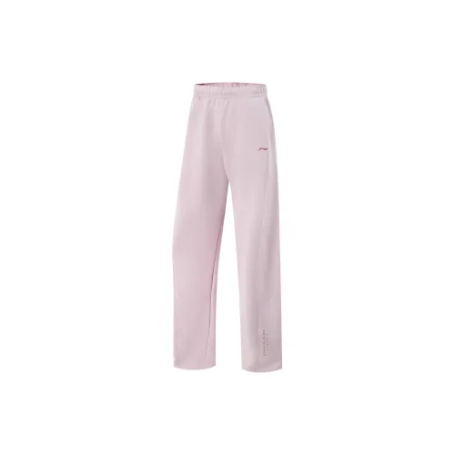 LiNing Fitness Series Knitted Sports Pants Women's Limestone Pink