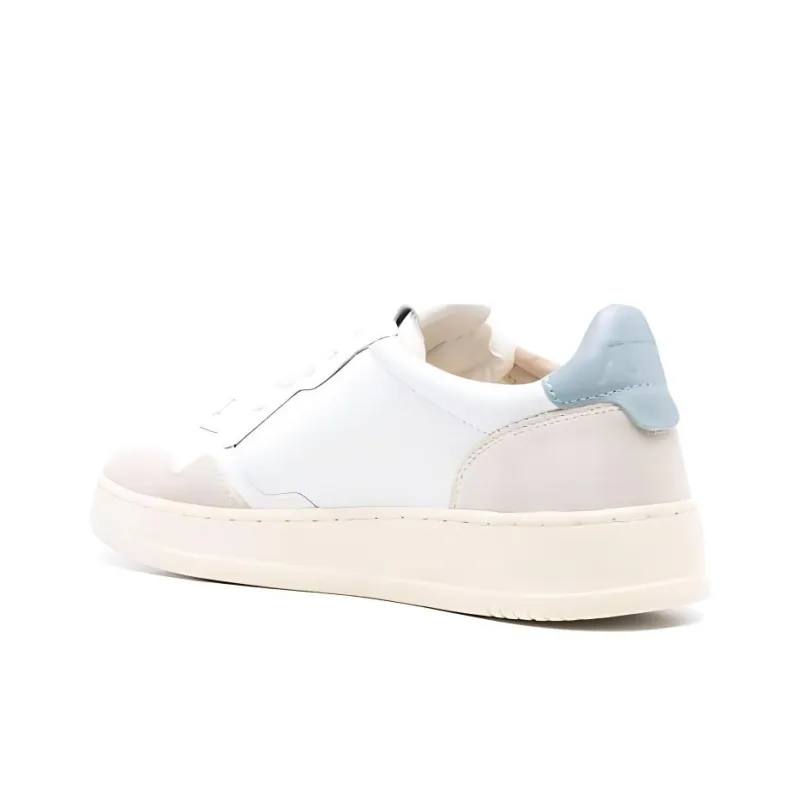 AUTRY Medalist Leather Low White Silver Blue Beige Women's-3