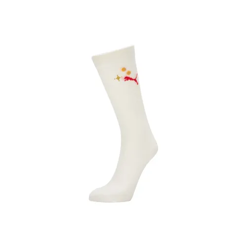 PUMA Mid Calf Socks Unisex 1 Pack Ecru