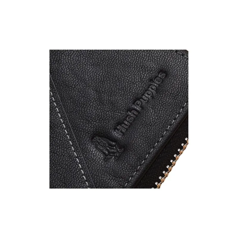 Hush Puppies Cow Leather Card Holder Card Holder Regular Men's Black-3