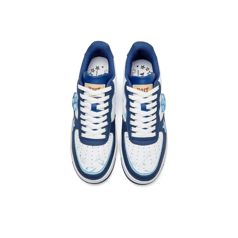 VOIT Skateboard Shoes Unisex Low Top White/Ocean Blue-4