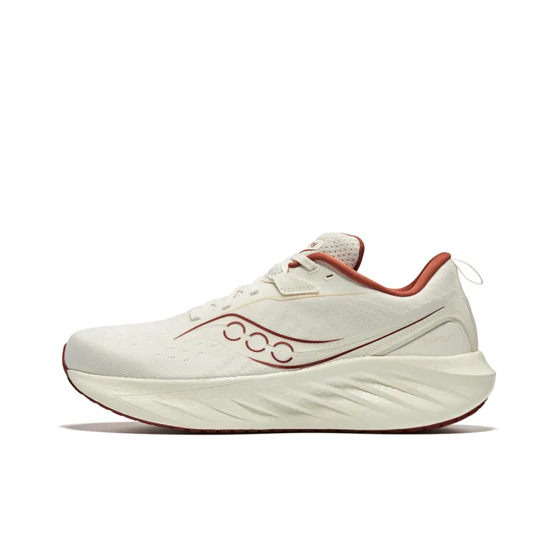 Saucony TRIUMPH 22 Anti Slip Wear Resistant Low Top Casual Running Shoes Unisex Ecru-0