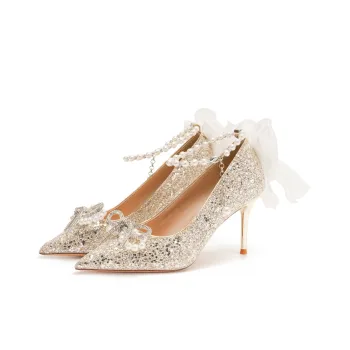 WOXXXN Slim Heel High Heels Women's Champagne Gift Box Set