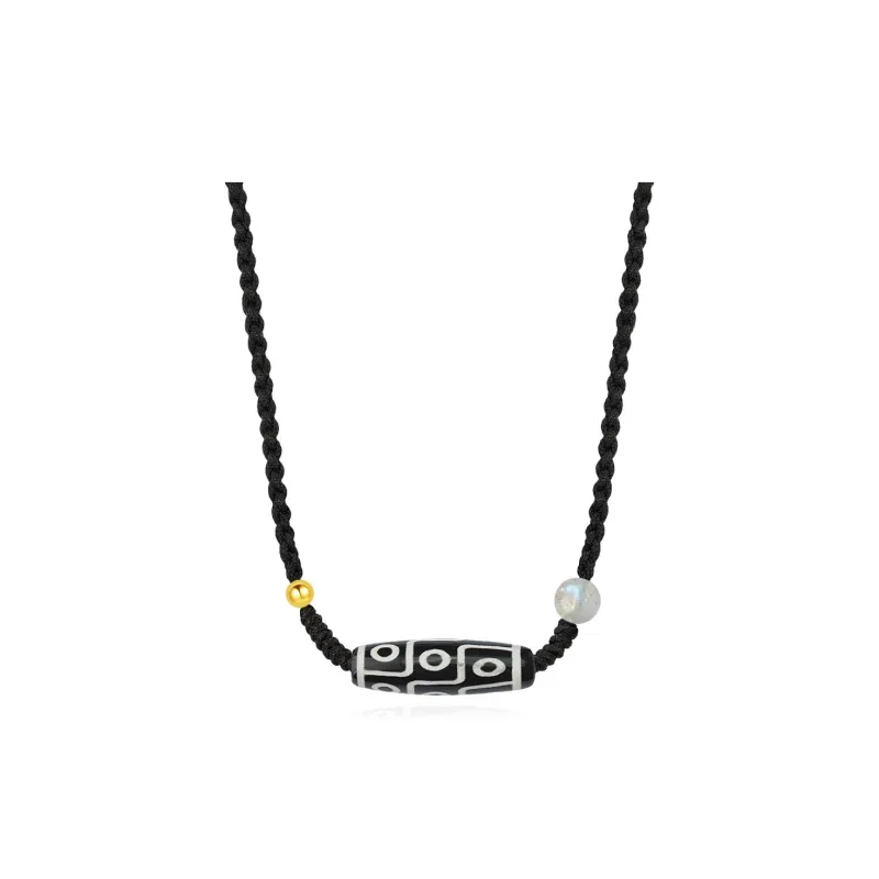 Master Kim Solid Gold Bead With Agate Necklaces Unisex-0