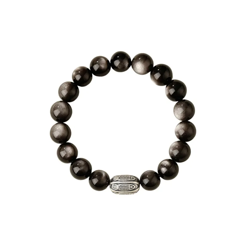 Yuanyanghuangjin Obsidian Bracelets Unisex-0