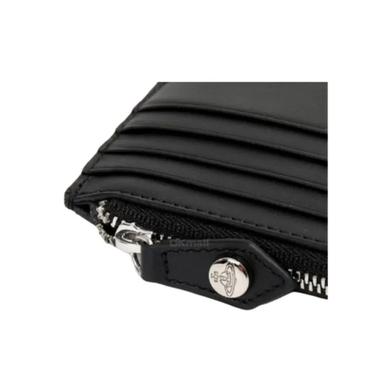Vivienne Westwood Cow Leather Card Holder Men's Black-5