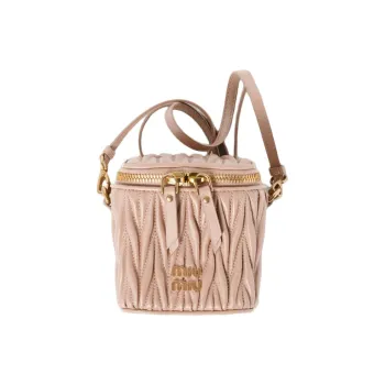 MIU MIU Matelassé Sheepskin Crossbody Bag Extra Mini Women's Nude Pink