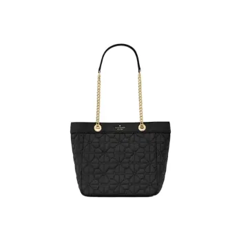 Kate Spade Spade Flower Fabric Tote Bag Shopping Bag Handbag Shoulder Bag Small Size Women's Black