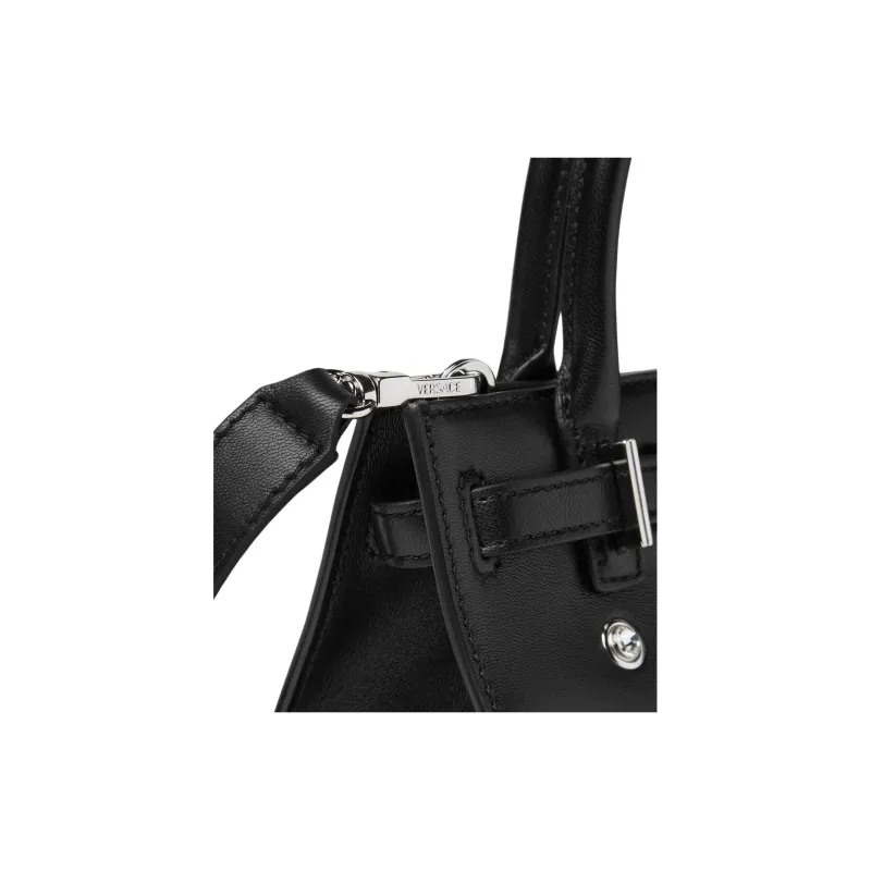 VERSACE Medusa '95 Lambskin Tote Bag Shopping Bag Handbag Mini Women's Black-3
