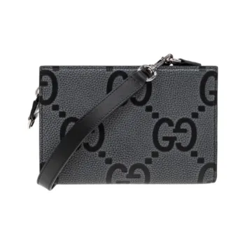 GUCCI Jumbo GG Calfskin Crossbody Bag Shoulder Bag Mini Men's Dark Gray