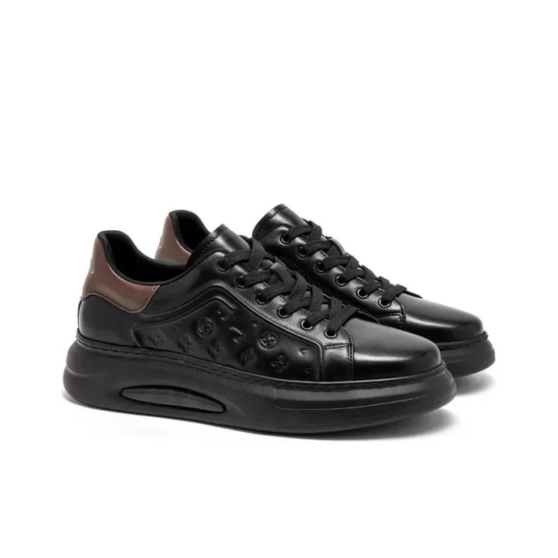 Satchi Wear Resistant Low Top Skateboard Shoes Men's Black-3