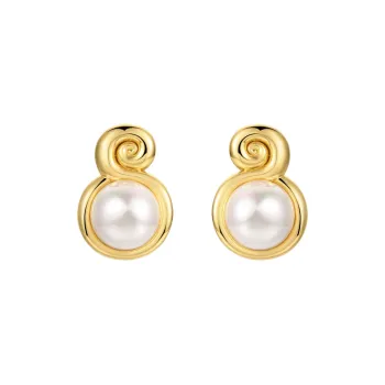 MSCAT 925 White Fungus Needle Earrings Women's