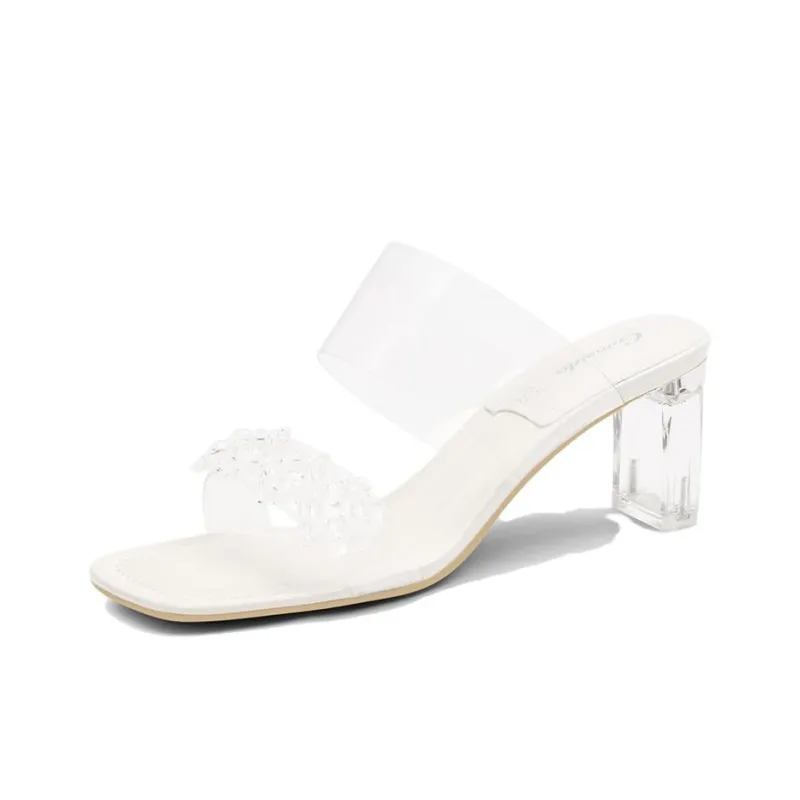 CAMEIDO Antibacterial Quick Dry Slide Slippers Women's White-2