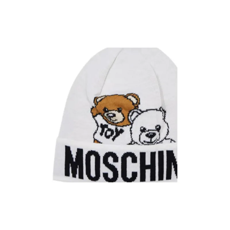 MOSCHINO Wool Beanies Women's White-2