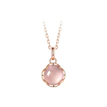 Yuanyanghuangjin Glass Cat Eye Necklaces Women's