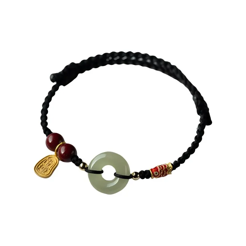 Andaozi Hetian Jade Bracelets Pale Greenish White Jade Unisex-3