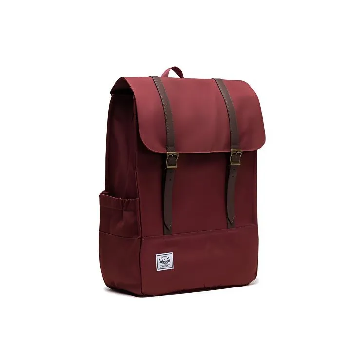 Herschel Leather Backpack Regular Unisex Dark Red Color-2