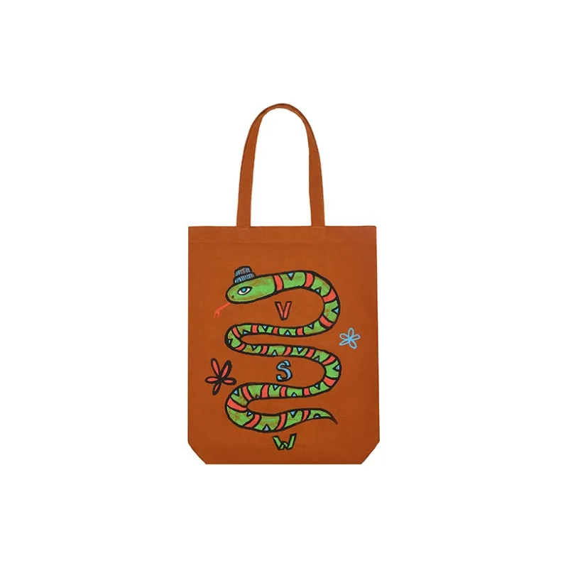 Vision Street Wear × Mark Oblow Canvas Canvas Bag Handbags Regular Unisex Ecru/Orange Red-3