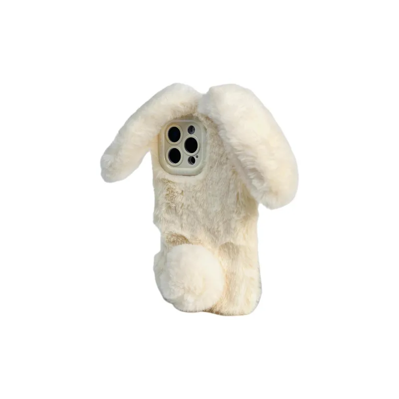 Sopi Plush Material Plush Bunnies Phone Cases Compatible With IPhone 16/15 Pro Max/Apple 13/14 Pro/Max-3