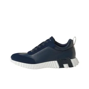 HERMES Bouncing Low Top Casual Shoes Men's Sea Blue