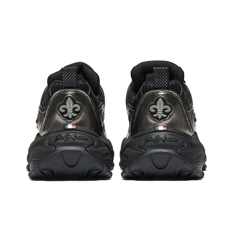 Palladium Petal Shoes Wear Resistant Slip Resistant Low Top Chunky Sneakers Women's Black-4