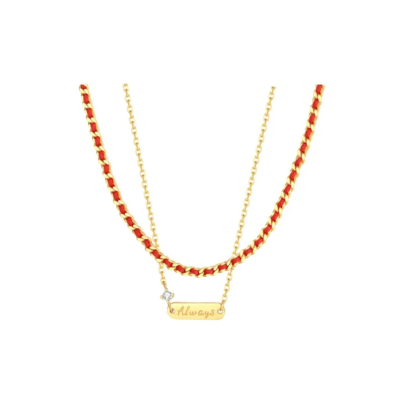 CHOW TAI SENG Campus Love Series S925 Silver Necklaces Women's-0