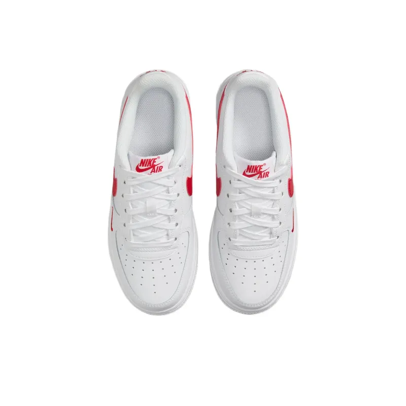 Nike Air Force 1 Lv8 Abrasion Resistant Low Top Kids' Skateboarding Shoes White/University Red Unisex-4
