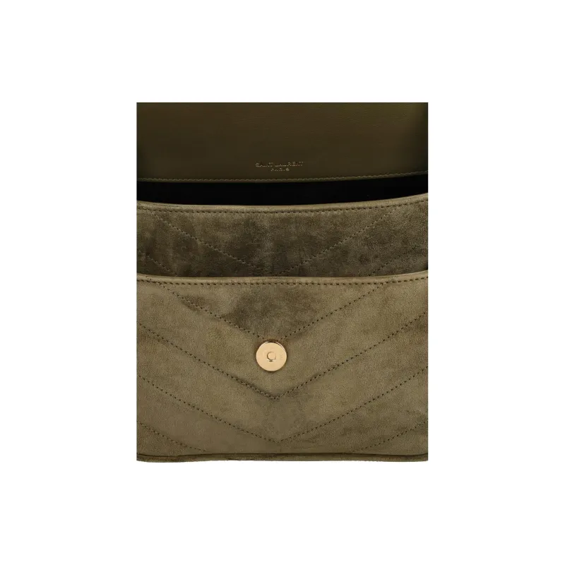 SAINT LAURENT Niki Calfskin Shoulder Bag Women's Dark Olive Green-4