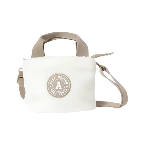 Anta Life Collection Sherpa Bucket Bag Handbag Shoulder Bag Crossbody Bag Regular Women's Light Cloud White