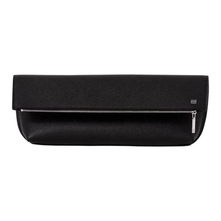 TOTEME Cow Leather Clutch Large Size Women's Black-3