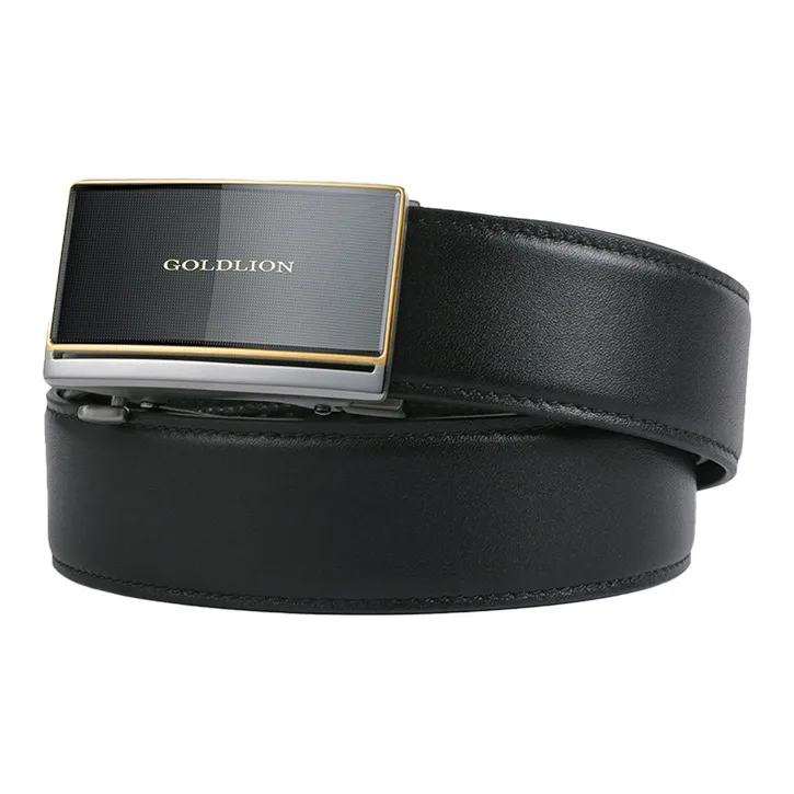 GOLDLION Top Grain Cow Leather Belts Men's Width 3.5cm-5