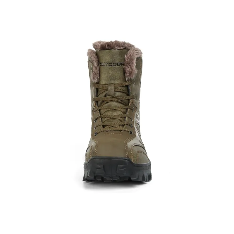 King Jinmai Warm Slip Resistant Short Mid Calf Snow Boots Men's-2